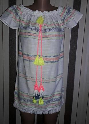 Пляжная туника,  платье с бахромой (р.м/10 )