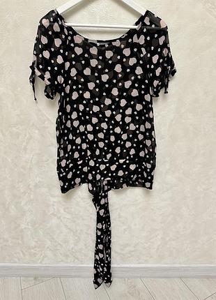 Шифонова блуза в сердечки