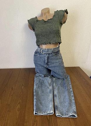 Широкие высокие джинсы befree