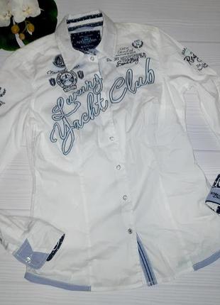 Клевая брендовая белая рубашка soccx р.м
