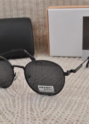 Фирменные мужские солнцезащитные круглые очки matrix polarized mt86137 фото