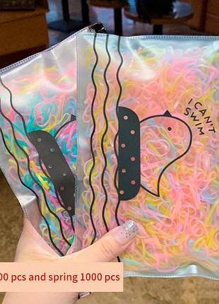 Резинки для волос в сумочке, 1000 шт черные