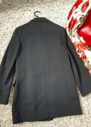 Базовый черный  шерстяной удлиненный  жакет/пиджак/тренч ,италия, р. 36-387 фото