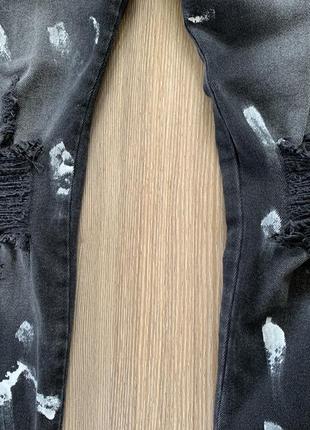 Мужские скини стрейчевые зауженые джинсы с заводскими потертостями insideout8 фото