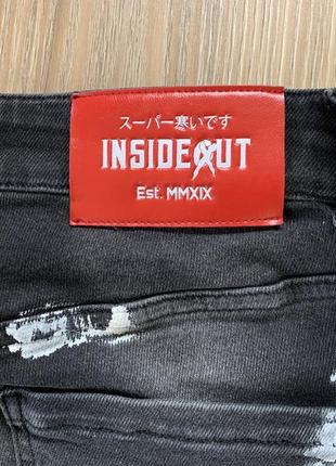 Мужские скини стрейчевые зауженые джинсы с заводскими потертостями insideout6 фото