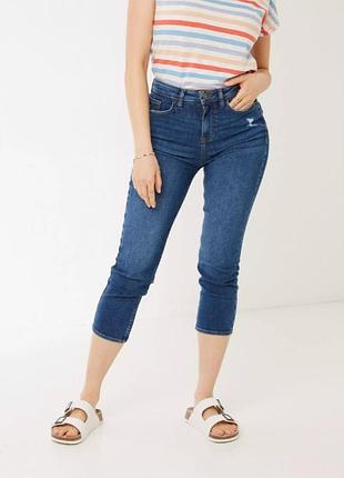 Мегакруті фірмові стрейчеві капрі висока посадка fat face uk eco.denim
