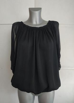 Нарядная блуза next  оригинального кроя базового черного цвета