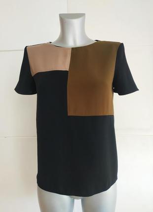 Стильная  блуза, топ zara из комбинированной ткани1 фото
