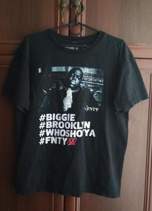 Мужская футболка notorious big brooklyn whoshotya merch (m)1 фото