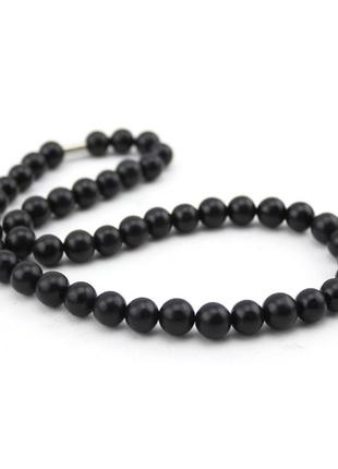 Буси бянішені з чорного нефриту 8 мм