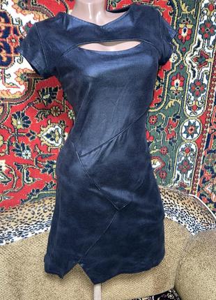 Шикарное оригинальное нарядное платье под замш франция с декором