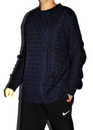 Теплый вязанный мужской свитер от f&f