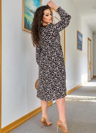 Женское платье из штапеля с завышенной талией батал7 фото