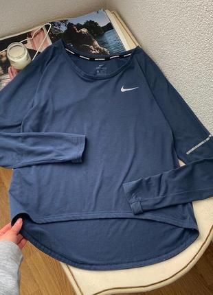 💙крутой синий лонг от nike, оригинал! с вырезами под пальчик🤤