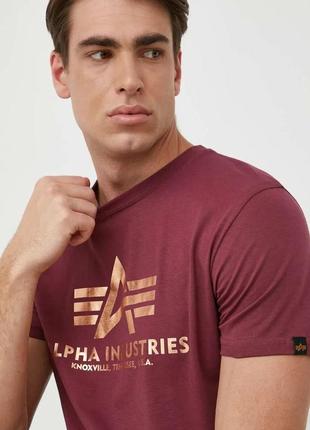 Мужская хлопковая футболка alpha industries2 фото