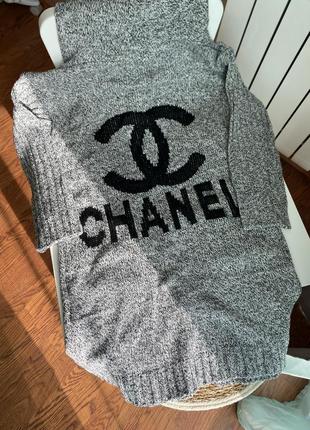 Женский вязаный кардиган пальто chanel с капюшоном2 фото