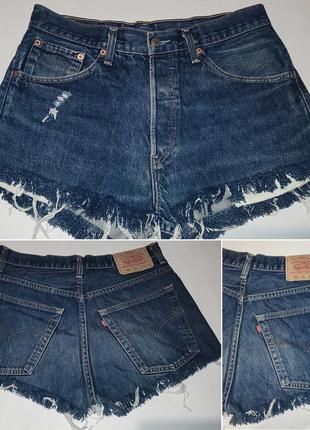 Джинсовые шорты с высокой посадкой levis