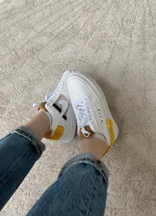 Кроссовки женские nike n.354 white yellow1 фото