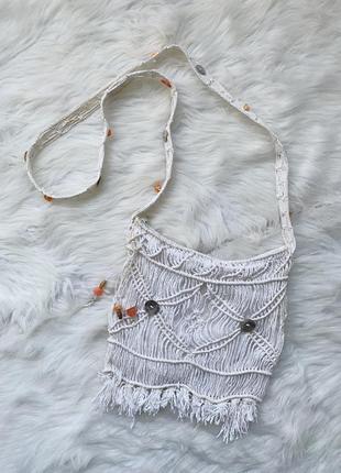 Сумка, сумочка, белая, біла, солом'яна, соломенная, макраме,с перламутром,стильная,стильна