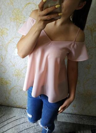 Блуза,топ,шифоновая майка с спущенными плечами