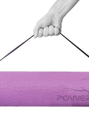 Килимок для йоги та фітнесу powerplay 4010 pvc yoga mat лавандовий (173x61x0.6)