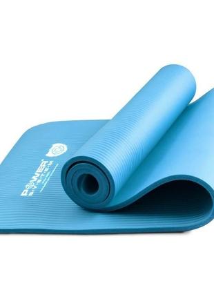 Килимок для йоги та фітнесу power system ps-4017 nbr fitness yoga mat plus blue (180х61х1)