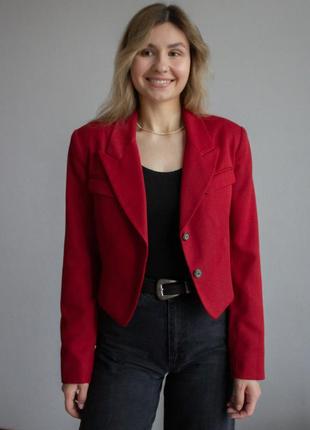 Пиджак винтажный красный french connection1 фото
