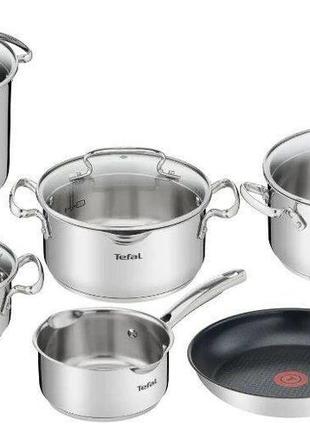 Набір посуду tefal duetto+ g732sa55 з 10 предметів каструлі та сковорідки