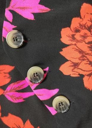Брендовая шикарная блуза в цветы с пуговками primark хит сезона7 фото