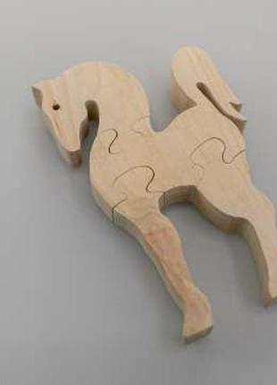 Экопазл для детей деревянный "лошадка" 10х6 см (можно самостоятельно раскрасить) / экопазл для детей деревянный "лошадка" 10х6 см1 фото