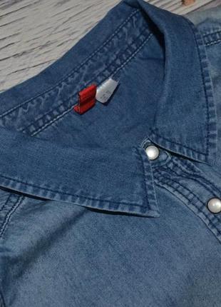 42/12/м-l h&m фирменная натуральная джинсовая женская рубашка блузка блуза безрукавка7 фото