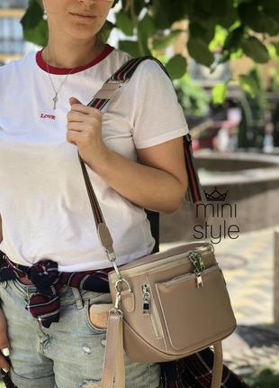 Кожа кожаная сумка на длинной ручке cross-body сумочка трендовая и стильная кроссбоди6 фото
