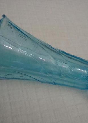 Антикварная ваза цветное голубое стекло 1930 годов3 фото