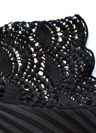 Оригинальное черное кружевное платье плиссе zara3 фото
