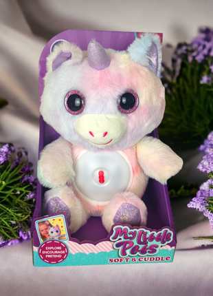 Іграшка нічник поні одноріжка, лялька коник єдиноріжка 28 см, м'якотіла, м'яка іграшка єдиноріг поні рожева