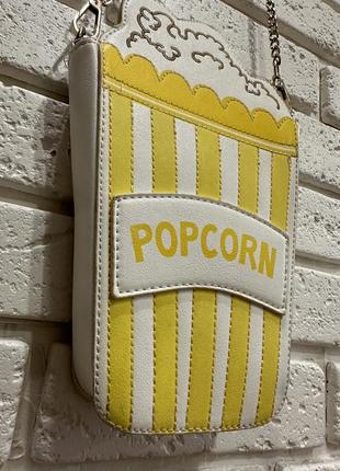 Сумка жіноча popcorn на довгому золотій ланцюжку7 фото