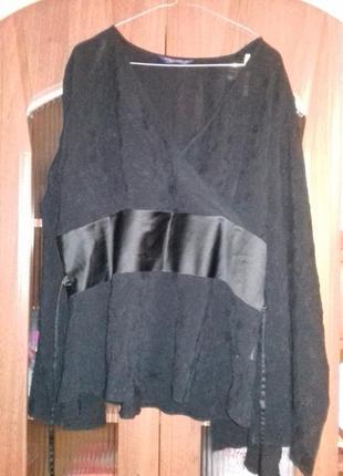 Шикарна блуза - кімоно з широкими рукавами більшого розміру