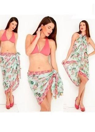 Парео, платок, накидка, многофункциональная тсм tchibo нитечка, размер 200х110см