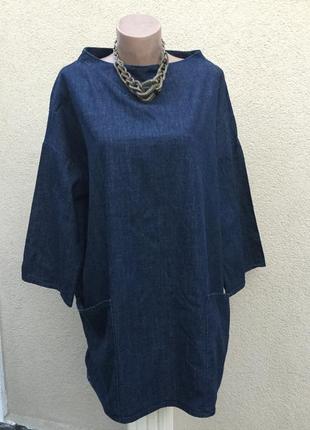 Джинсовая блуза,туника,платье большого размера,хлопок8 фото