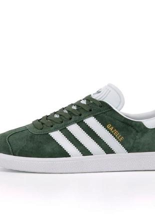 Демисезонное зеленоное хаки кроссовки кеды adidas gazelle зеленые мужские кеды адидас