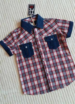 Клетчатая рубашка type a-1 (италия) на 4 годика (размер 104)7 фото