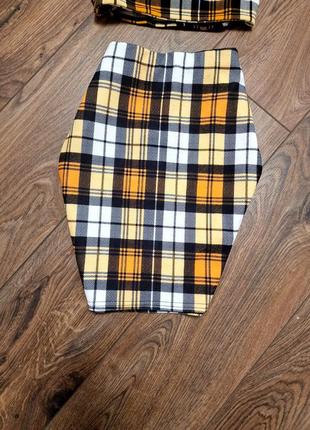 Костюм в клетку юбка + топ