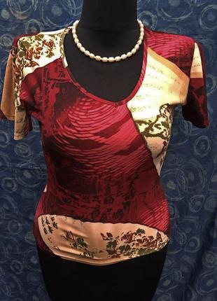 Футболка бордово-бежева 44-46 paris