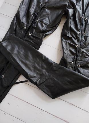 Чорний комбінезон під латекс латексний комбинезон имитация латекса латексный 379