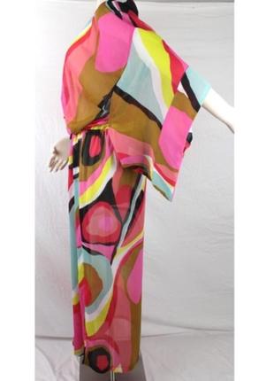♥️ накидка кімоно сукня туніка сарафан халат пляжний h&amp;m різнобарвний пляж довга максі5 фото