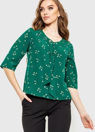 Блуза з квітковим принтом колір зелений розмір s fa_06509