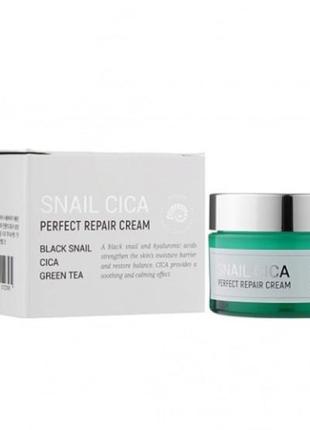 Крем для лица с центеллой и муцином улитки esthetic house snail cica perfect repair cream, 50 м