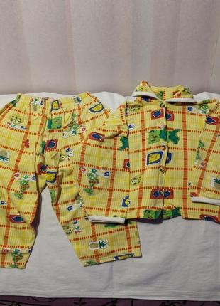 Пижама фланелевая хлопковая на мальчика (1-3 года)