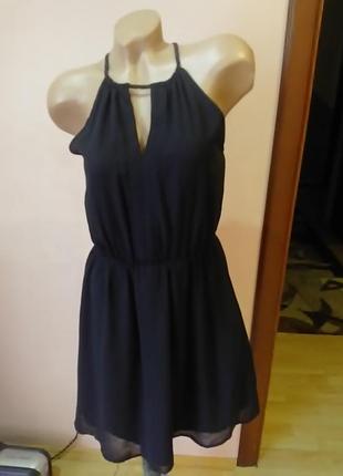 Черное шифоновое платье от h&m 42-44р