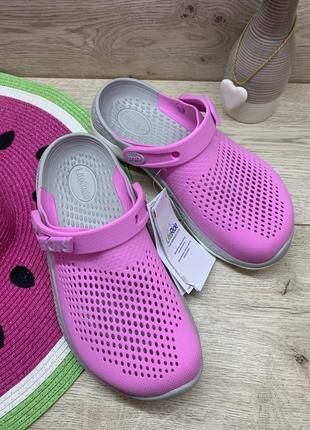 Рожеві крокси crocs literide clog 206708-6sw2 фото